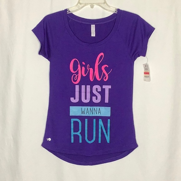 Girls Just Wanna Run Activewear T-Shirt Size XS - Picture 12 of 12